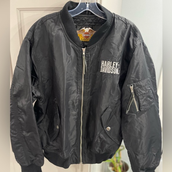 Harley Davidson 🇺🇸 Made Bomber Jacket men’s size L - Picture 2 of 16